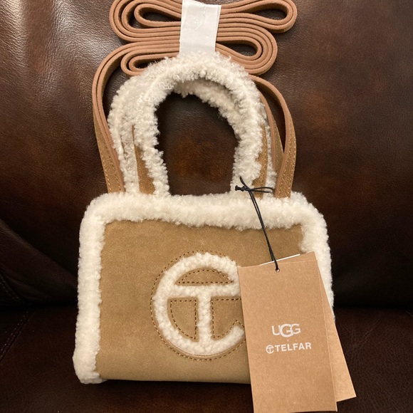 Telfar Handbags - TELFAR x UGG Chestnut-Coloured Suede and Sheepskin Shopping Bag